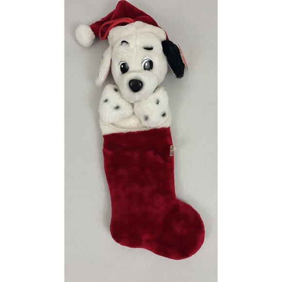 Vintage Walt Disney World 101 Dalmatians PATCH Plush 22" Christmas Stocking NWT - Picture 1 of 5
